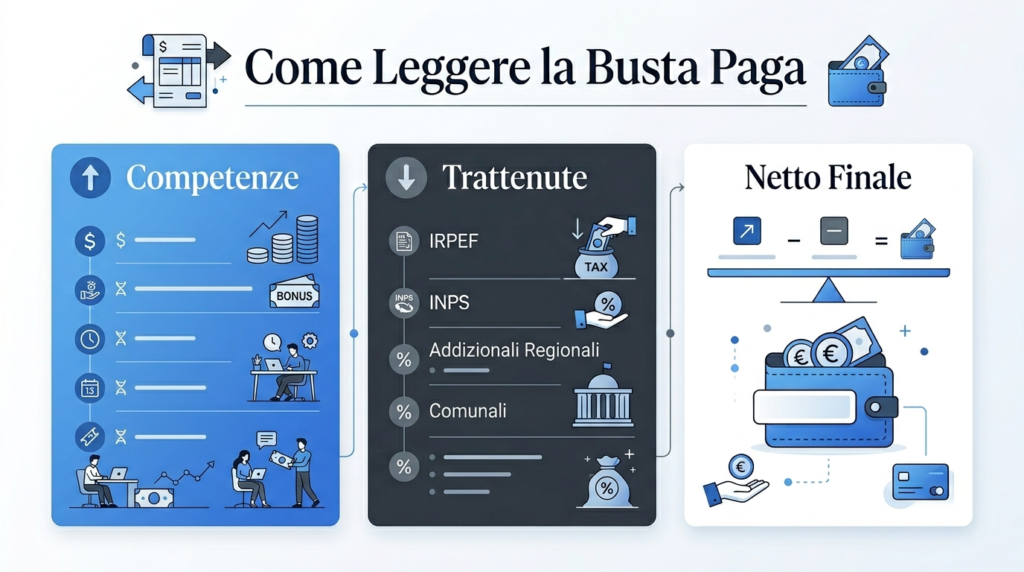 infografica per Come Si Legge la Busta Paga Voce per Voce