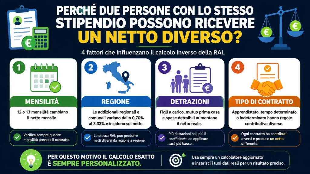infografica per Quali Fattori Cambiano il Calcolo Inverso
